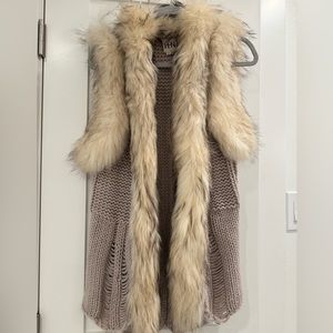 Faux Fur Sweater Vest one size